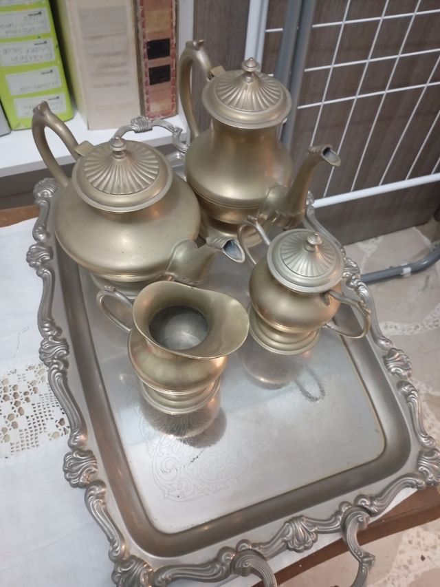 Set teiera vintage argento