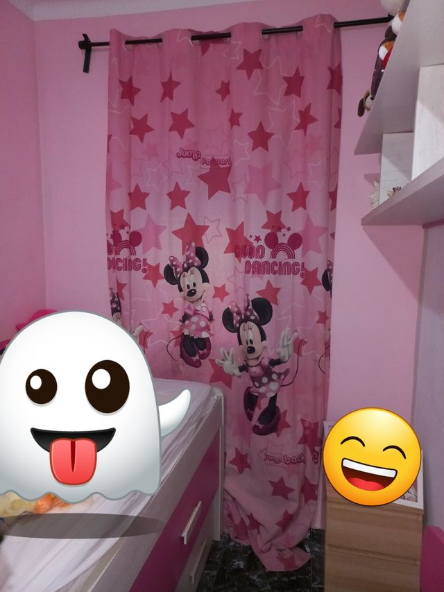 Cortina Minnie Mouse rosa