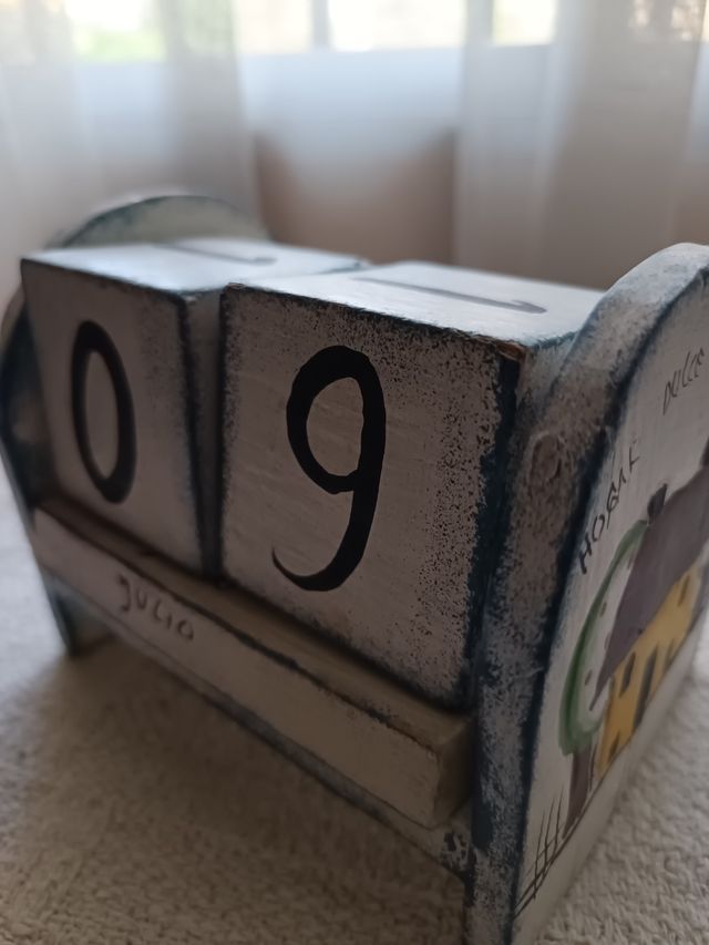 Calendario madera vintage