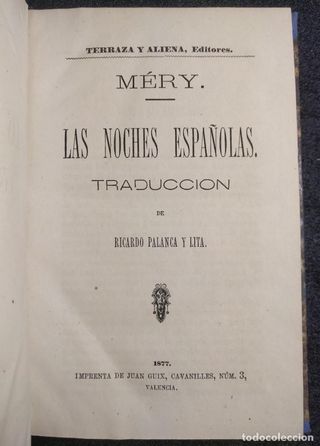 Las noches españolas. Méry. 1877