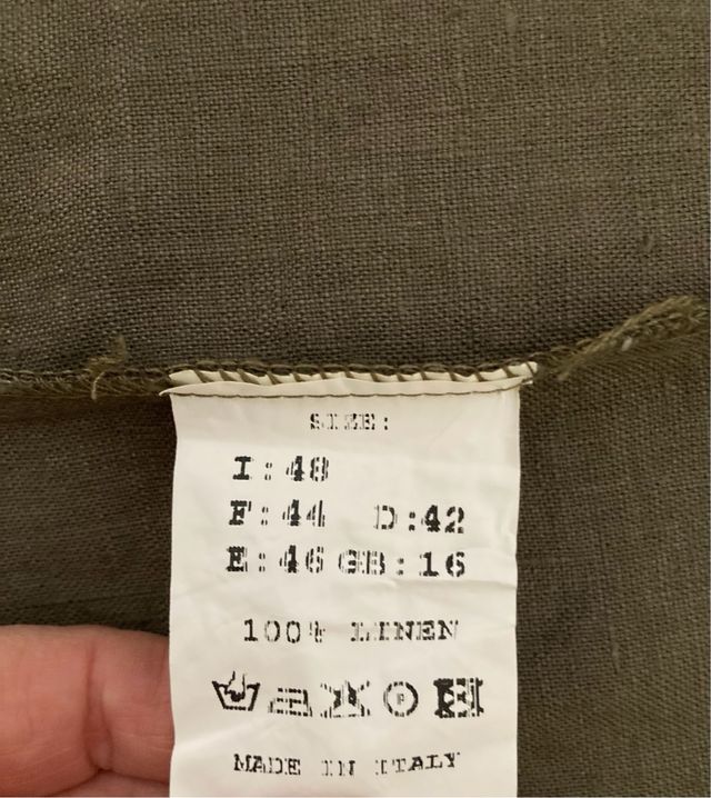 Abito lino verde oliva 100% lino