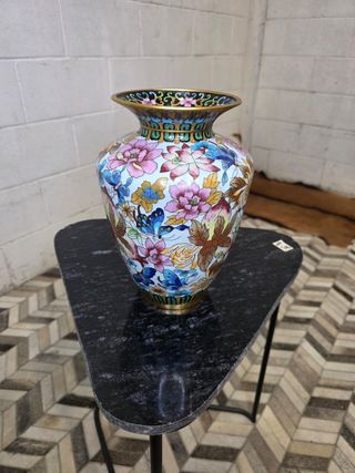 Jarrón Cloisonné floreado