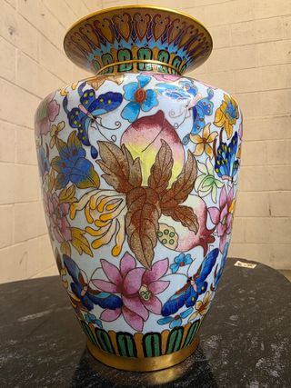 Jarrón Cloisonné floreado