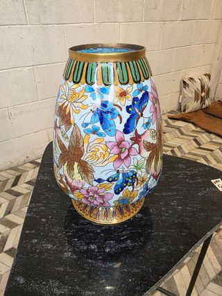 Jarrón Cloisonné floreado