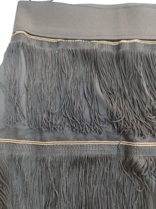 Minifalda negra flecos Laura Jiménez talla P