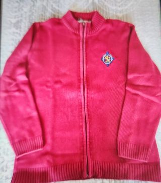 Chaqueta roja de punto