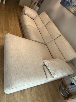 Sofá chaise longue 3-4 plazas beige 