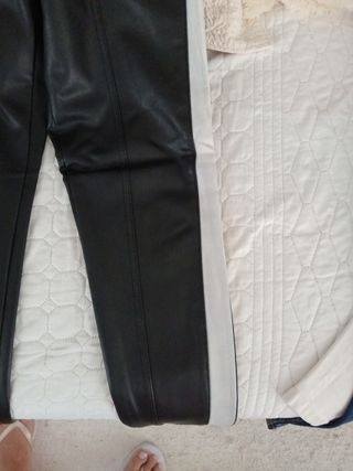 Pantalones cuero | Negro-Blanco