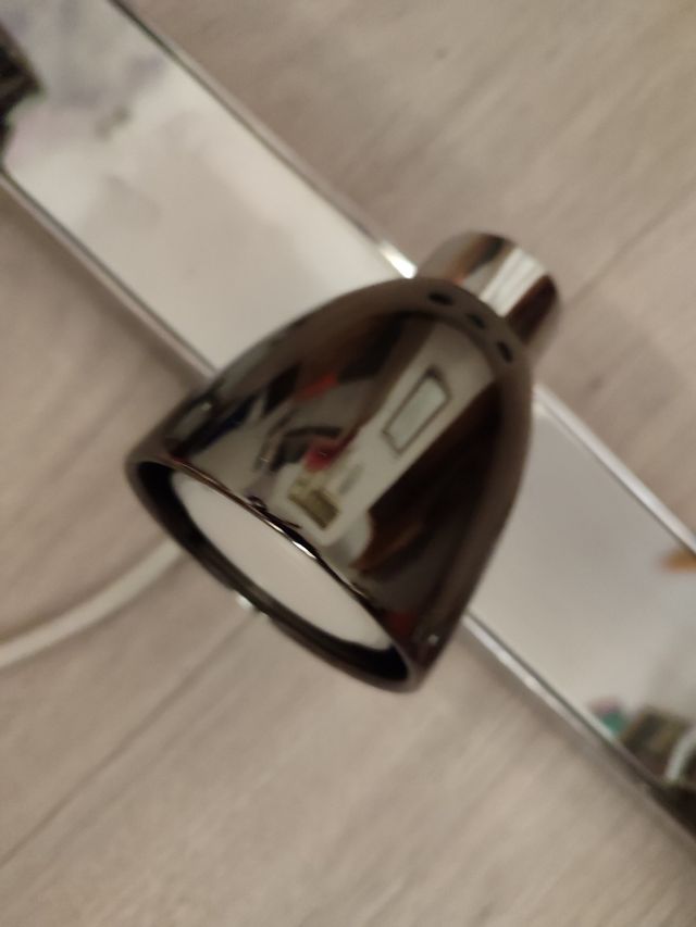 Barra LED Baño - Negro/Plata