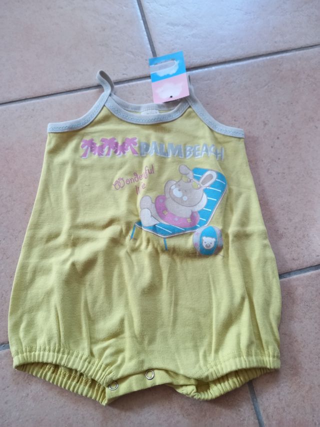 Pagliaccetto neonata in cotone 6 mesi-Nuova-