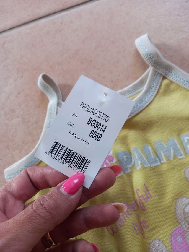 Pagliaccetto neonata in cotone 6 mesi-Nuova-