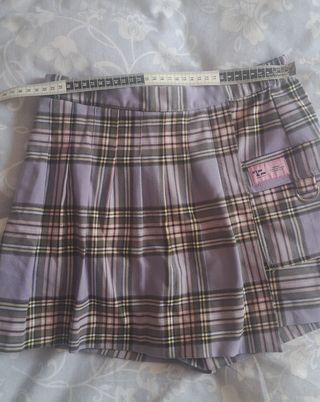 Mini Falda Escocesa Bershka - Lila