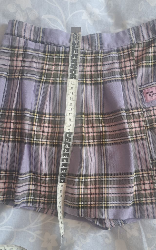 Mini Falda Escocesa Bershka - Lila