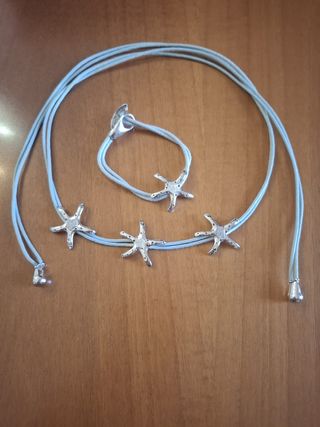 Collana e bracciale stelle argento 925