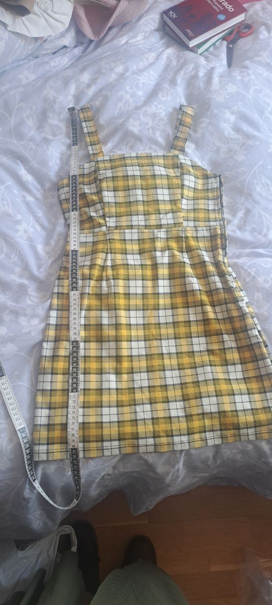Vestido cuadros amarillo