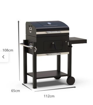 Barbacoa carbón negra - Resistente y usada 2 veces