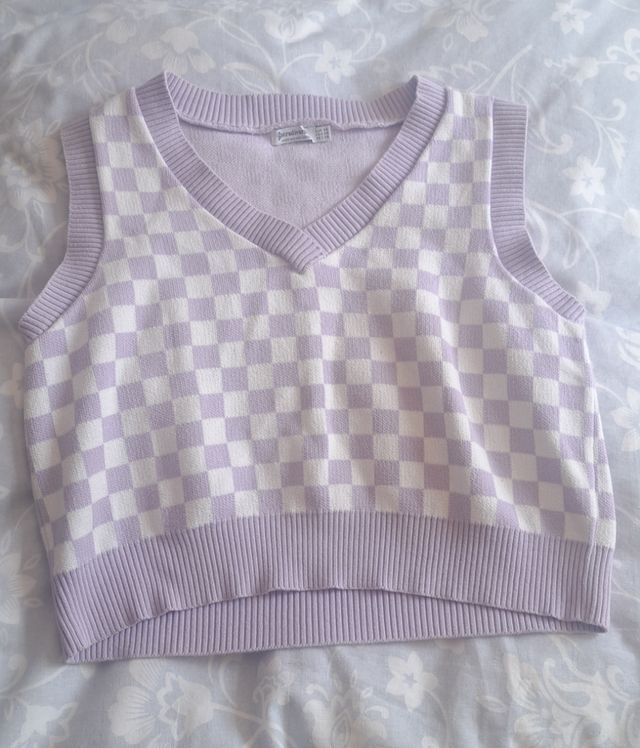 Chaleco morado estampado