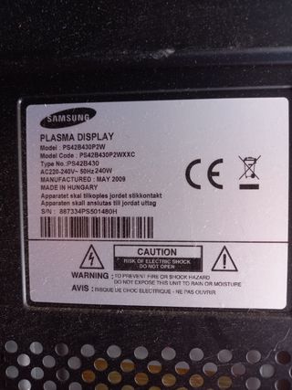TV Samsung Plasma 42" PS42B430