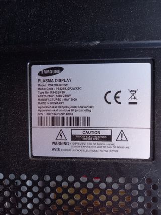 TV Samsung Plasma 42" PS42B430