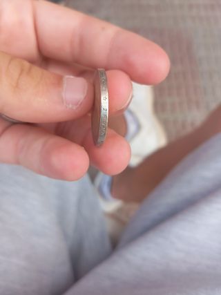 Moneda 2 euros Grecia tocada por mi 
