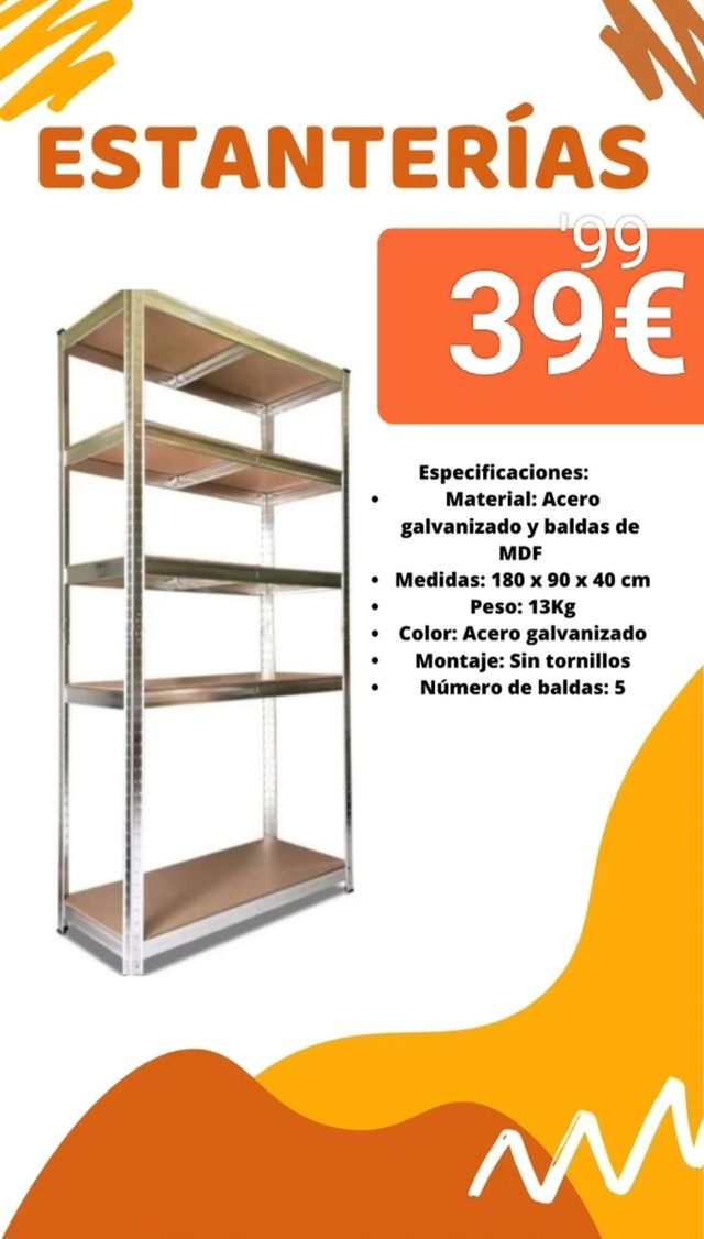 ✅ESTANTERÍAS METÁLICAS 5 BALDAS 180CM ENVÍO!! ✅