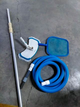Kit Limpiafondos Piscina: Mástil+Cepillo+Manguera