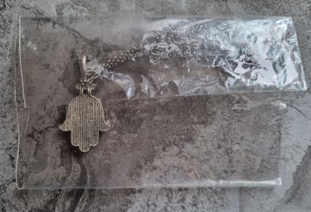 Colgante Mano Fátima azul plata