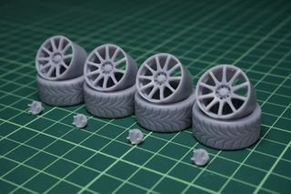 Ruedas resina Motegi Racing SP10 a escala