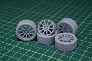 Ruedas resina Motegi Racing SP10 a escala