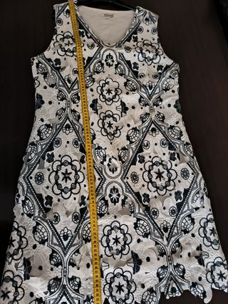 Abito lungo bianco e blu tg L