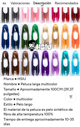 2 Pelucas HSIU Plata 100cm (nuevas, sin estrenar)