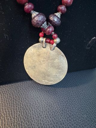 Collar piedras rojas plata