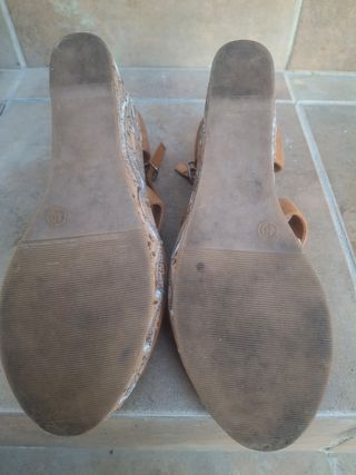 Sandalias cuña marrón - Talla 40