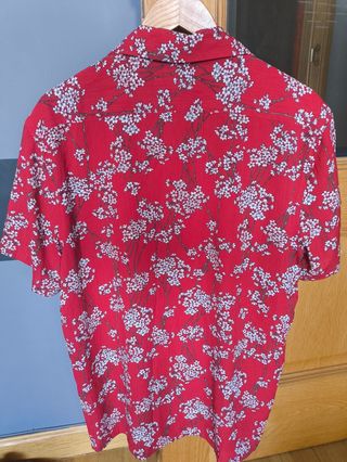 Camisa Zara roja XL - Flores