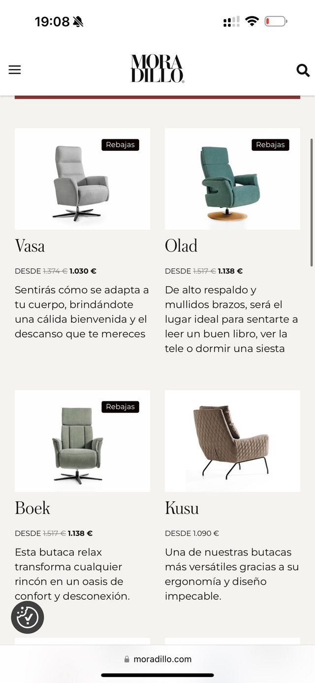 Poltrona de relaxamento cinza Miradollo + otomano