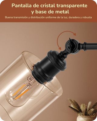 Lámpara de pie LED industrial negra-dorada 160cm