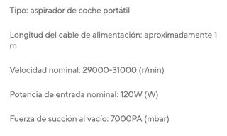 Aspirador de coche, con accesorios. A batería.