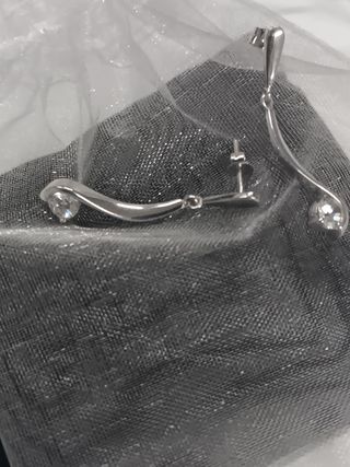Pendientes oro blanco Circonitas