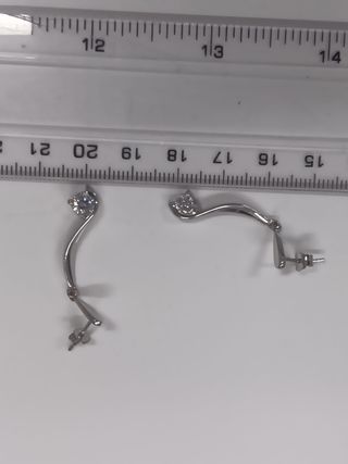 Pendientes oro blanco Circonitas