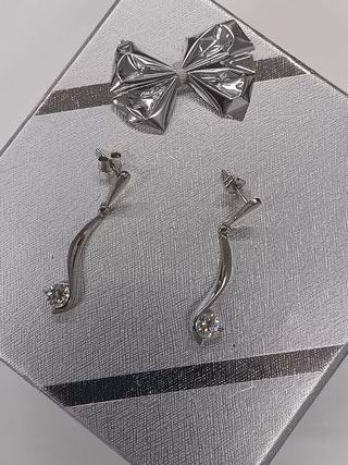Pendientes oro blanco Circonitas