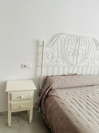Cama 1,40m - Blanca - Estilo Vintage
