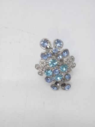 Anillo bisutería azul plata