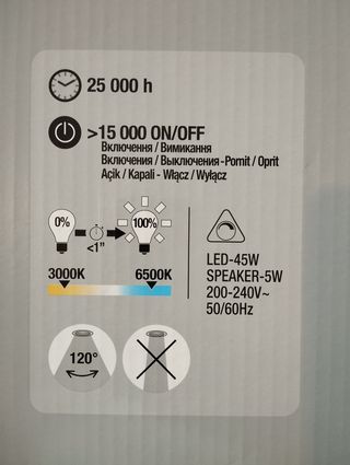 Lámpara LED Vizzini con altavoz Bluetooth