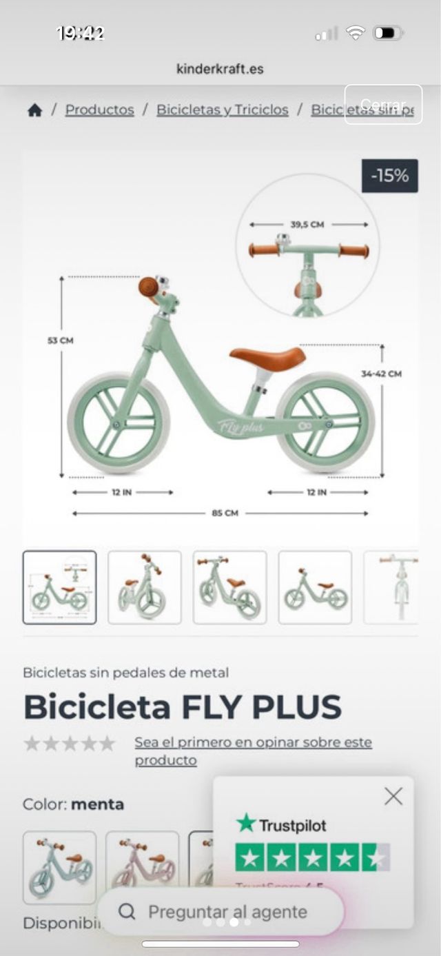 Bicicleta sin pedales FLY PLUS Kinderkraft