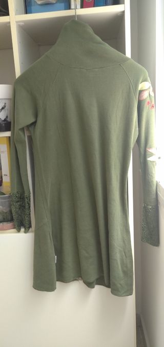 Vestido algodón verde estampado