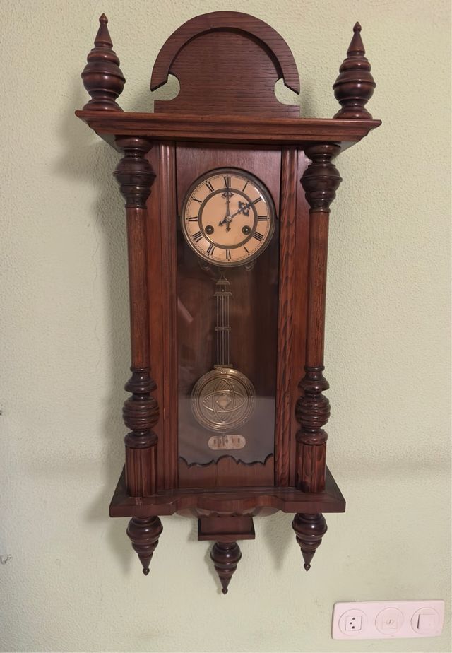 Reloj Pared Antiguo Madera Junghans