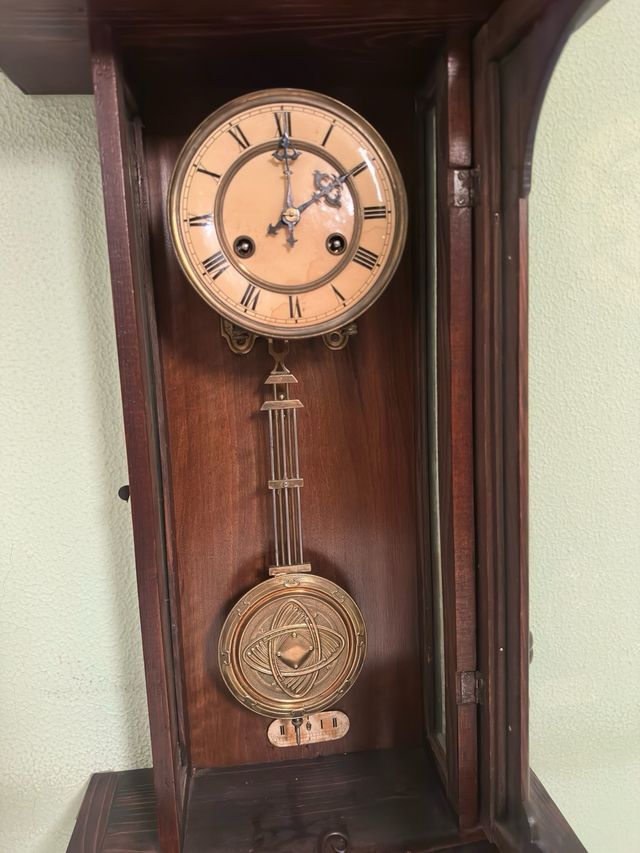 Reloj Pared Antiguo Madera Junghans