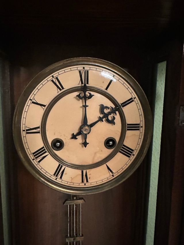 Reloj Pared Antiguo Madera Junghans