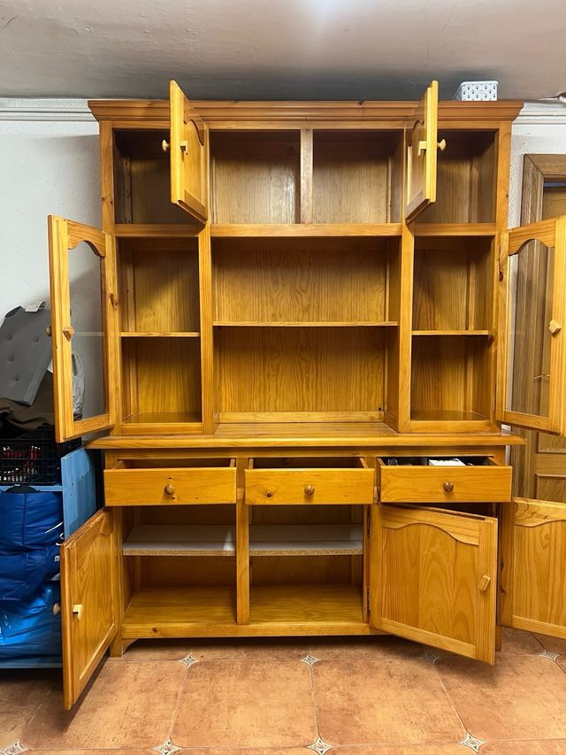 Armario madera pino macizo - Vitrina