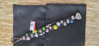 Pulsera plata multicolor